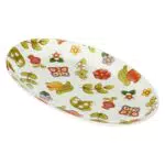 THUN Piatto Ovale Porcellana Decorata Motivi Floreali Linea Happy Country