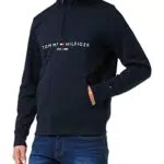 Tommy Hilfiger Felpa con Cerniera Uomo Mockneck Blu