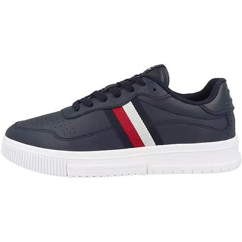 Tommy Hilfiger Sneakers Uomo Supercup Leather Stripes - Blu