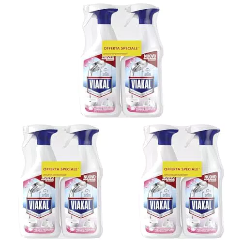 Viakal Spray Anticalcare con Tecnologia Anti-Goccia - Elimina il Calcare e i Cattivi Odori