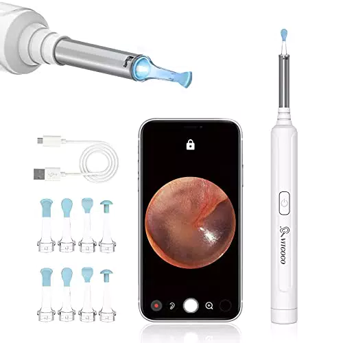 Otoscopio Detergente per Orecchie Portatile con Fotocamera HD e LED - Compatibile con Smartphone e Tablet