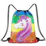 Borsa Zaino Reversibile con Paillettes e Glitter per Bambine e Ragazze