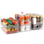 Organizer Frigorifero WolinTek: Set 10 Contenitori Frigo Trasparenti Organizzatori Cucina