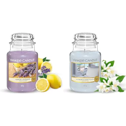 Yankee Candle Candela Profumata Lavanda al Limone | Giara Grande Un Posto Calmo e Tranquillo