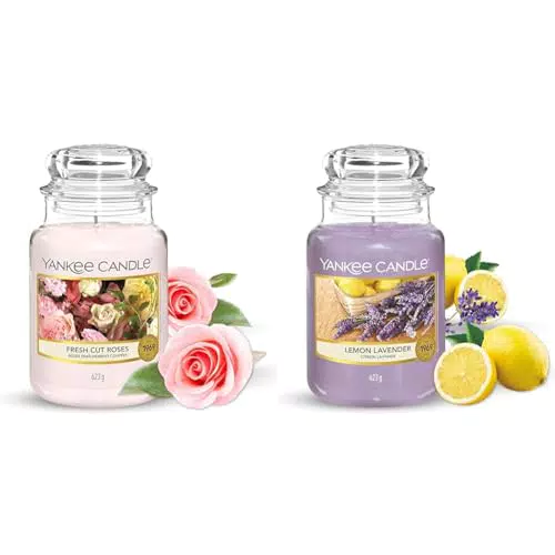 Yankee Candle Candela Profumata In Giara Grande, Rose Appena Recise