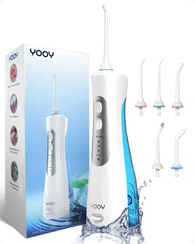 YOOY Idropulsore Dentale Professionale: Irrigatore Orale con 5 Ugelli e 3 Modalità