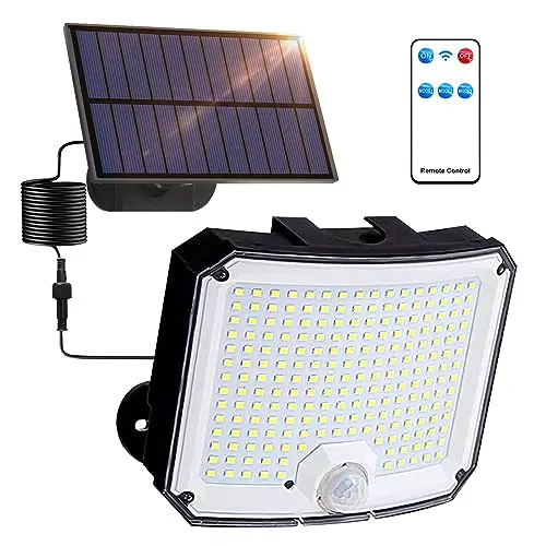 Luce Solare YzzYzz con Sensore di Movimento e Telecomando IP65 per Esterni