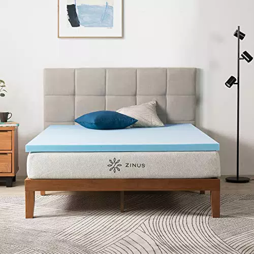 Zinus Coprimaterasso in Memory Foam con Gel Rinfrescante - 120x190 cm - Altezza 5 cm