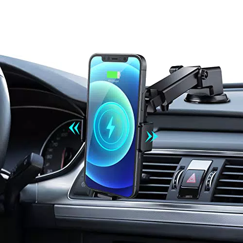 Caricatore Wireless Auto Qi con Supporto Cellulare Auto-Bloccante