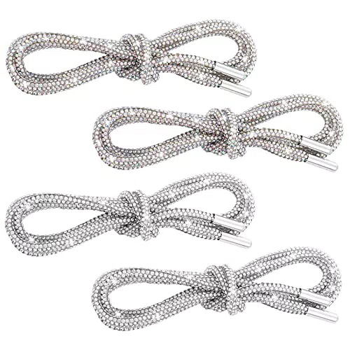 Lacci con Strass Glitterati Rotondi in Cristallo per Sneakers e Abbigliamento