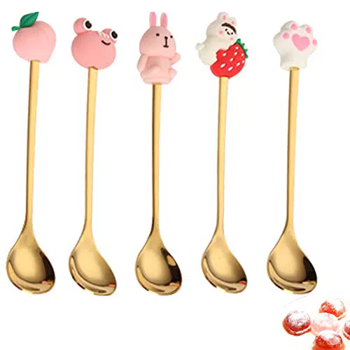 Cucchiai da Dessert a Forma di Animali per Frutta e Dolci - Ideali per Gelati e Bevande Calde