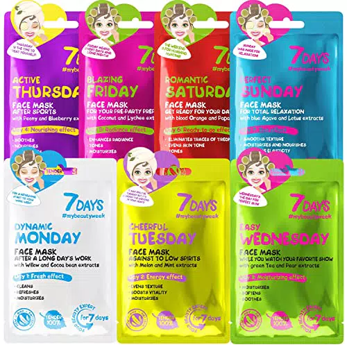 Maschere per il Viso 7Days - Set di Maschere in Tessuto Idratanti e Nutrienti