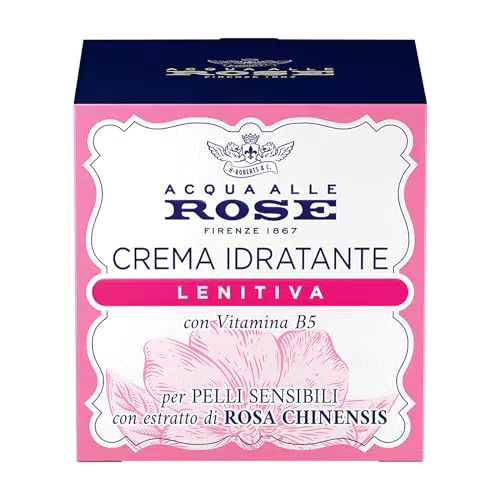 Crema Viso Idratante Lenitiva con Estratto di Rosa Chinensis e Vitamina B5 - Pelle Sensibile