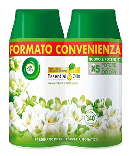 Airwick Freshmatic Ricarica Profumatore Ambiente Fresia Bianca e Gelsomino