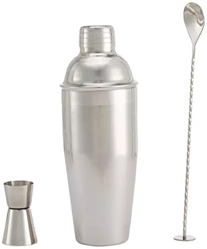 Amazon Basics Set di Utensili da Bar in Acciaio Inox
