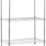Amazon Basics - Scaffalatura a 3 ripiani stretti, Cromo