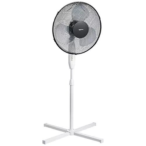 Amazon Basics - Ventilatore oscillante con piantana a 3 velocità