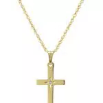 Amazon Collection Collana Classica con Pendente in Diamante - Oro Giallo 18