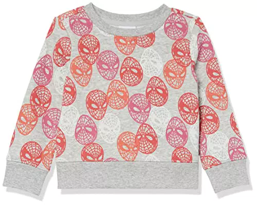 Felpa girocollo in pile Disney Marvel Star Wars Princess per Bambine e Ragazze, Spiderman