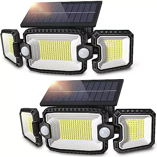 Lampione Solare LED Esterno con Sensore di Movimento - Faretti Solari a LED Impermeabile IP65