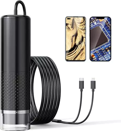 Microscopio Digitale AOPICK 1440P HD USB, Ingrandimento 50x-1600x con 8 Luci LED - Compatibile con Android, iPhone e iPad