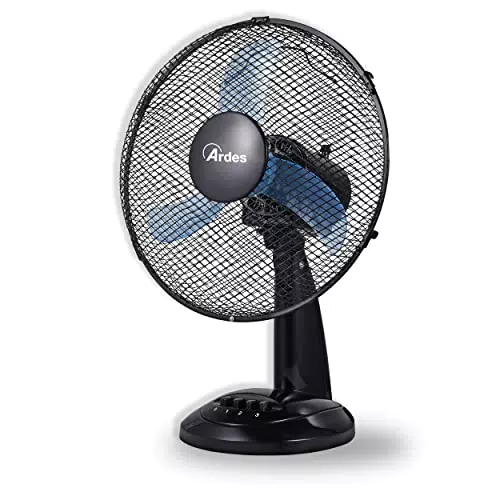Ventilatore da Tavolo Ardes 30 cm Modello Penny 3 Pale Oscillanti con 3 Velocità e Silenzioso