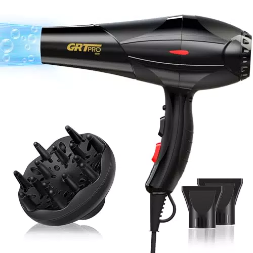 Asciugacapelli Professionale Ionico 2400W con Diffusore e Concentratore