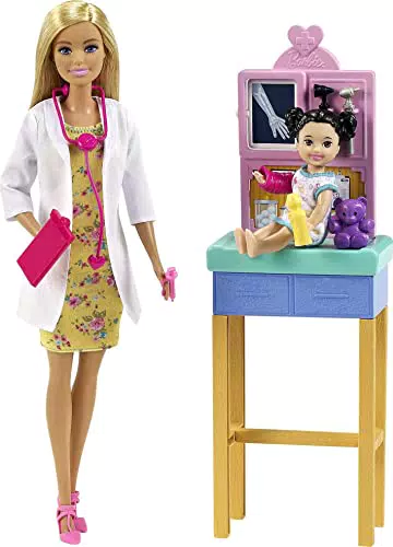 Barbie Playset Pediatra con Bambola Bionda e Neonato