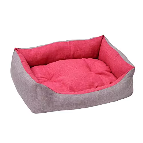 Cuccia per Cane Baroni Home in Tessuto Grigio Taglia M, Morbido Divano Rettangolare.