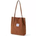 Borsa Totes in Velluto a Coste - Borsa a Tracolla da Donna Pieghevole