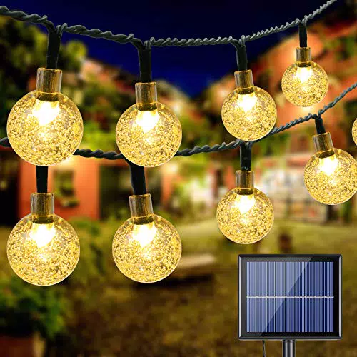 BrizLabs Catena Luminosa Solare a LED per Esterno Impermeabile - Illuminazione Decorativa per Giardino e Patio