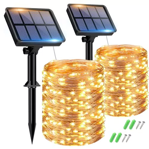 Btfarm Catena Luminosa Solare 150 LED per Esterno - 8 Modalità Impermeabili