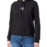 Felpa Donna Calvin Klein Jeans con Cappuccio, Nero