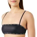 Calvin Klein Top Bikini a Fascia Donna Imbottito, Nero