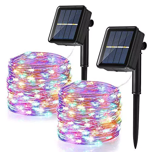 Catena Luminosa Solare BrizLabs 120 LED Stringa Luci Natale Impermeabile per Interni ed Esterni