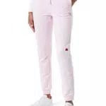 Champion Legacy Icons Pantaloni da Tuta in Terry Stretch Leggero con Logo Script su Polsini a Costine, Rosa