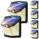 Claoner Faretti Solari LED da Esterno con Sensore di Movimento - Illuminazione a LED per Parete e Giardino