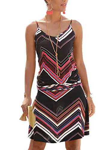 Copricostume Donna Mare Stampato Bikini Cover Up Senza Maniche - Abito Spiaggia Estivo