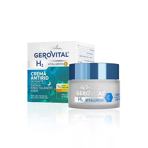 Gerovital H3 Hyaluron C - Crema Antirughe Viso Notte con Acido Ialuronico e Vitamina C
