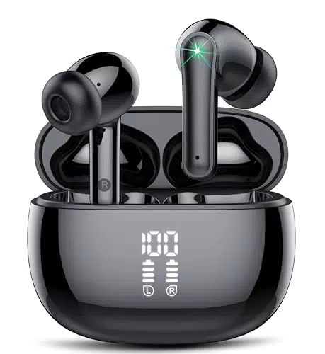 Cuffie Bluetooth Nuovo Auricolari Bluetooth 5.3 Hi-Fi Stereo IP7 Impermeabili LED Display Touch Control