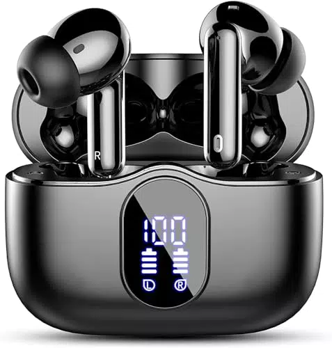 Cuffie Bluetooth, Auricolari Bluetooth 5.3 con 4 Mic