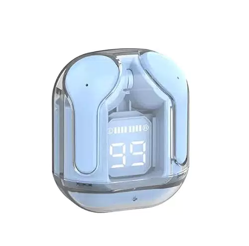 Cuffie Bluetooth Trasparenti TWS con Custodia di Ricarica - Connessione Automatica - Mic ENC - Wireless Android/iOS