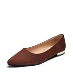 DREAM PAIRS Ballerine Donna Scarpe Comode Ballet Flats - Marrone Scamosciato