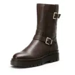 Dream Pairs Stivali da Motociclista Trumble da Donna con Zip - Stivali da Combattimento Militare Invernali