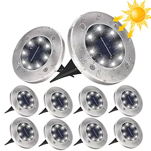 Lampade Solari da Giardino DUTISON con 8 LED per Esterni IPX65 Impermeabile