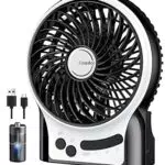EasyAcc Ventilatore USB Ricaricabile Potente con Torcia e Luce Notturna