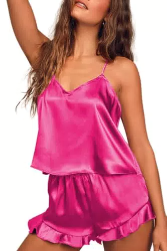 Ekouaer Pigiama Donna Estivo Set Pigiami Seta Raso Leggero Casa
