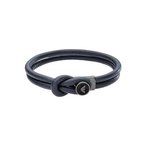 Emporio Armani Bracciale Uomo in Pelle Blu