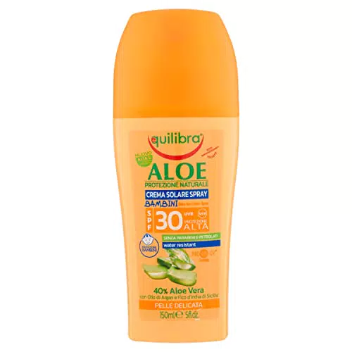 Equilibra Solari Crema Solare Spray Bambini SPF 30 con Aloe Vera e Vitamina E
