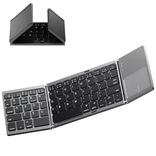 Tastiera Bluetooth Pieghevole con Touchpad per Tablet e Smartphone